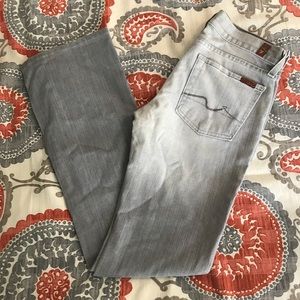 7 FAM boot cut gray jeans